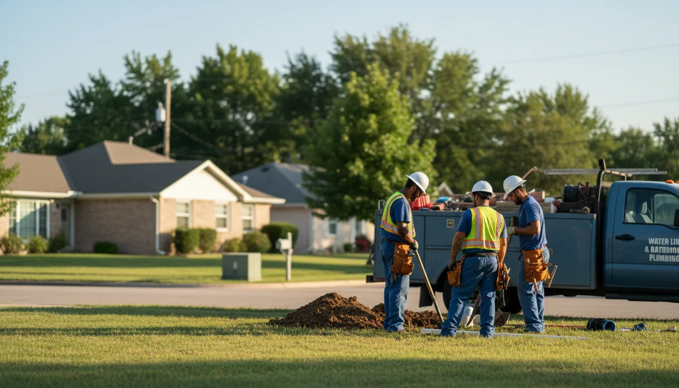 Residential water line and bathroom plumbing service in Thida, AR